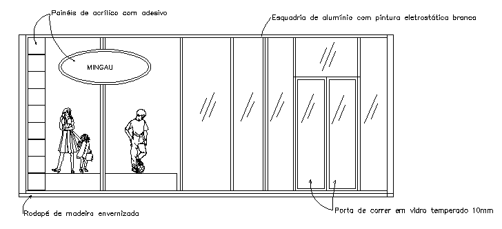 Clothing Showroom Outlook Elevation Design DWG File