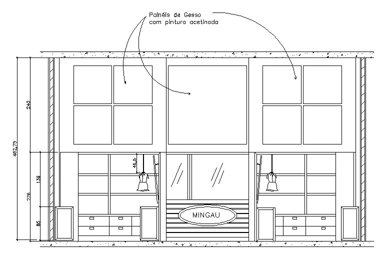 Clothing Store Furniture Elevation Design DWG File