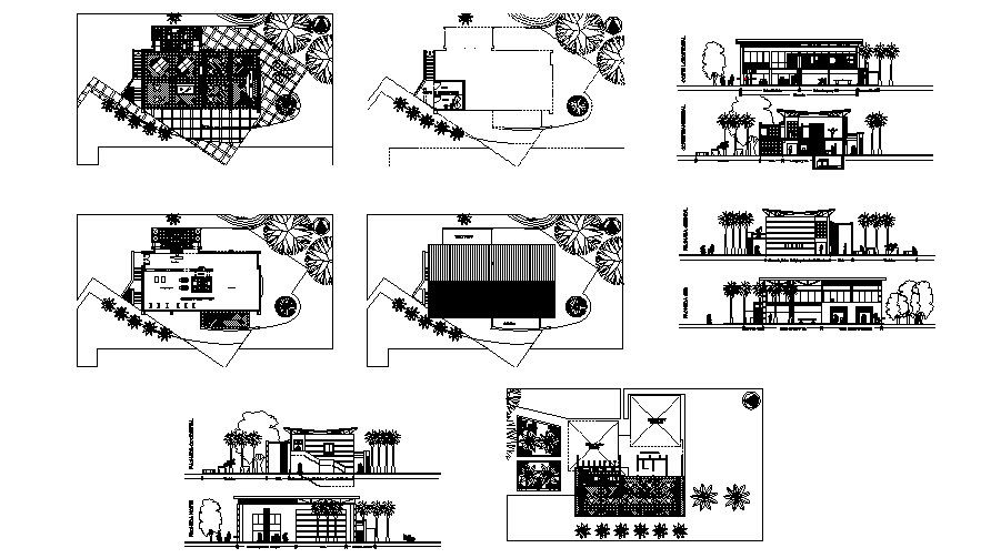 Club camp house detailed architecture project dwg file