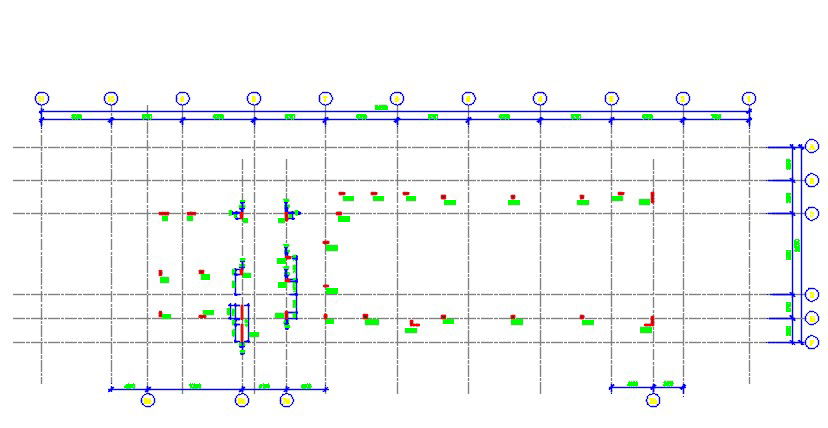 Club house column layout  roof to upper roof 