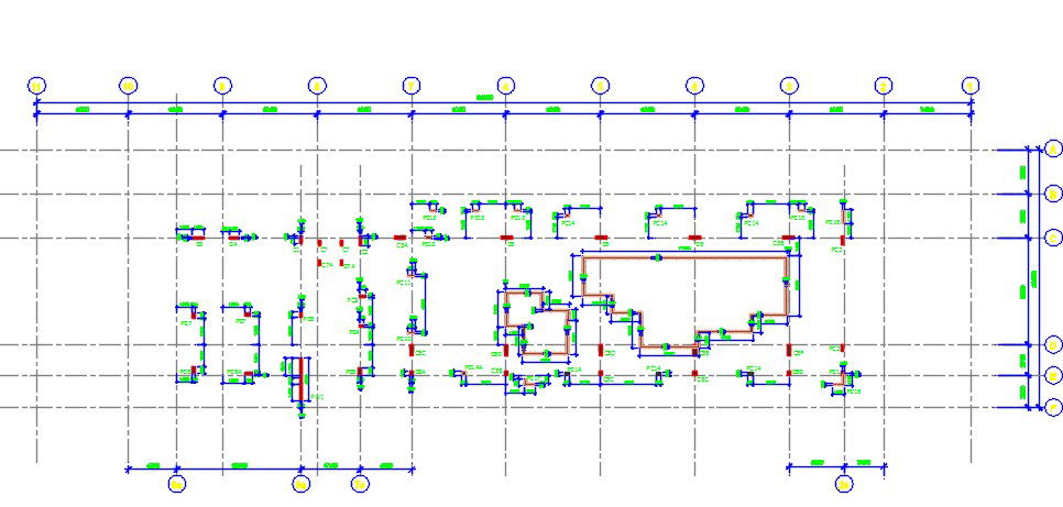 Club house column layout first floor to roof