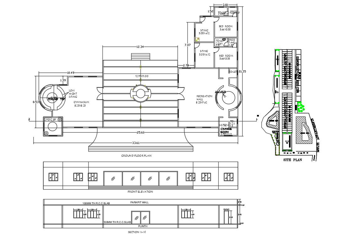 Club house project design for DWG file