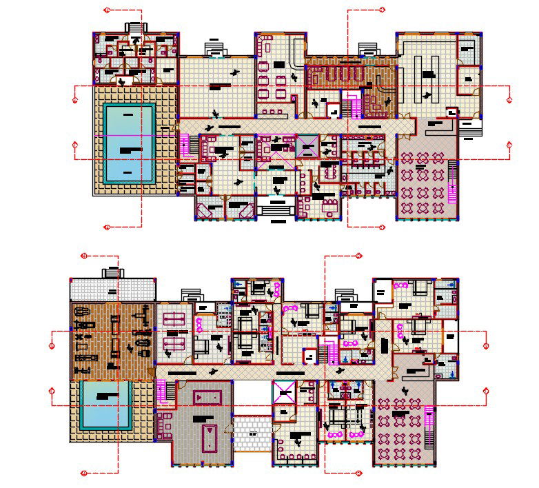 Club House Building Plan Drawing DWG File