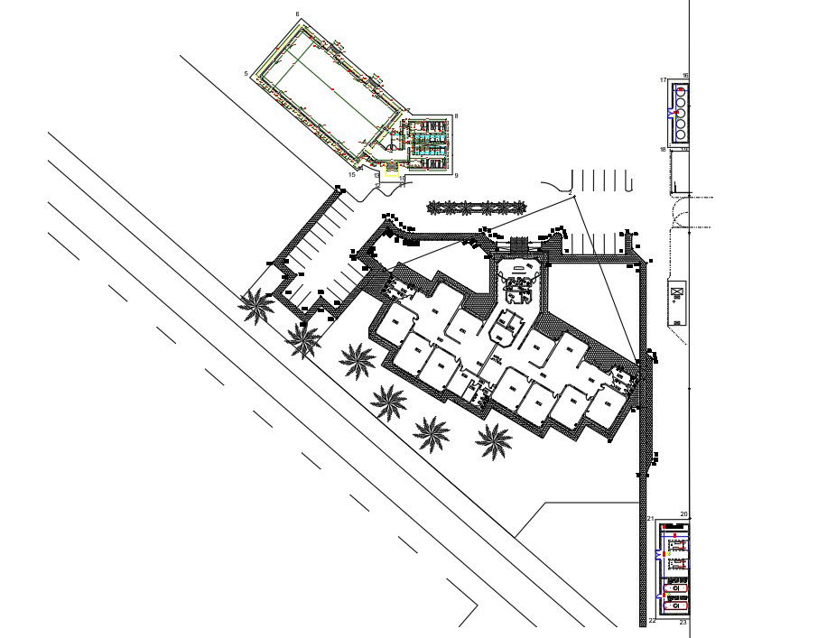 Club House Layout Plan CAD Drawing Download DWG File