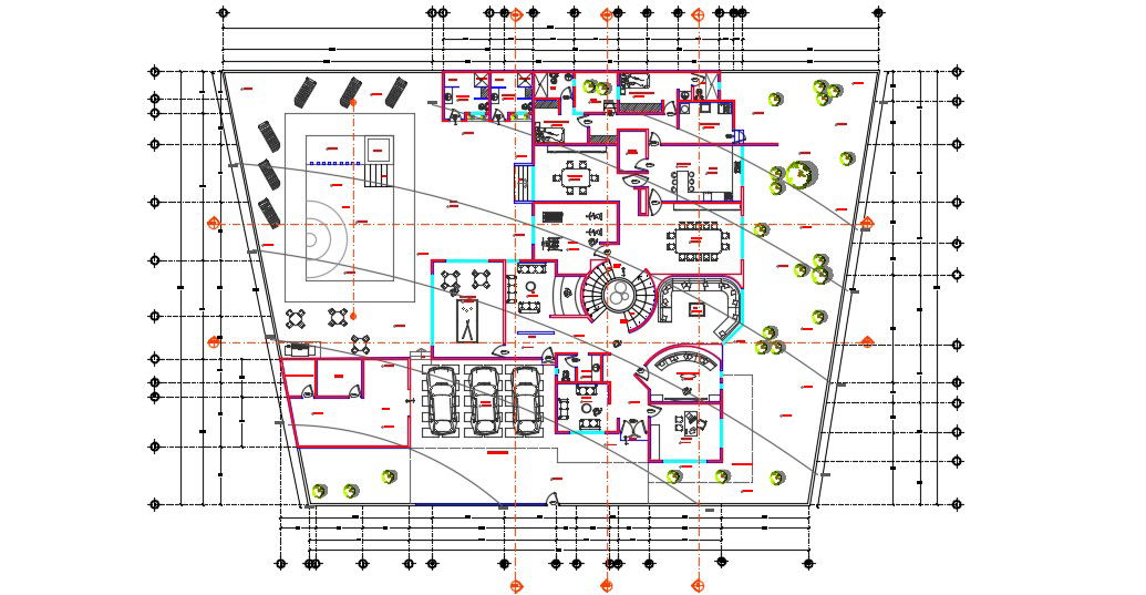 Clubhouse Design With Furniture Layout AutoCAD File