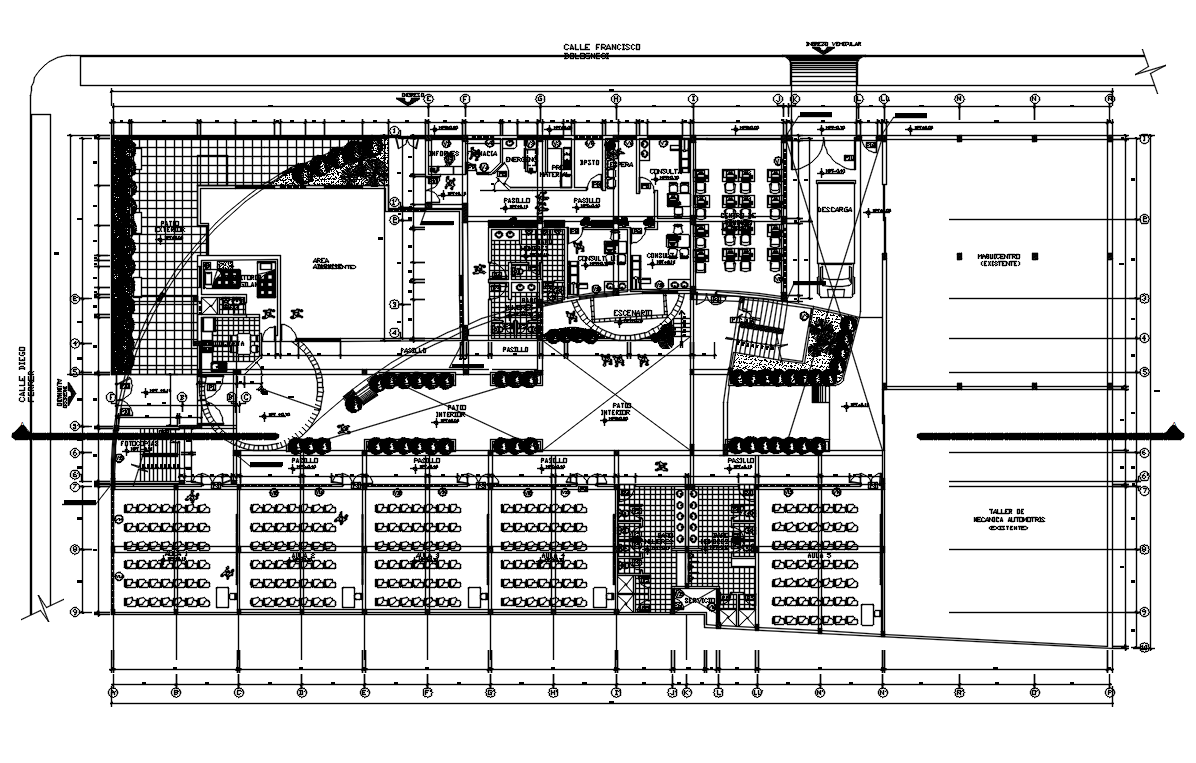 Coaching Center Layout Plan CAD Drawing Download DWG File