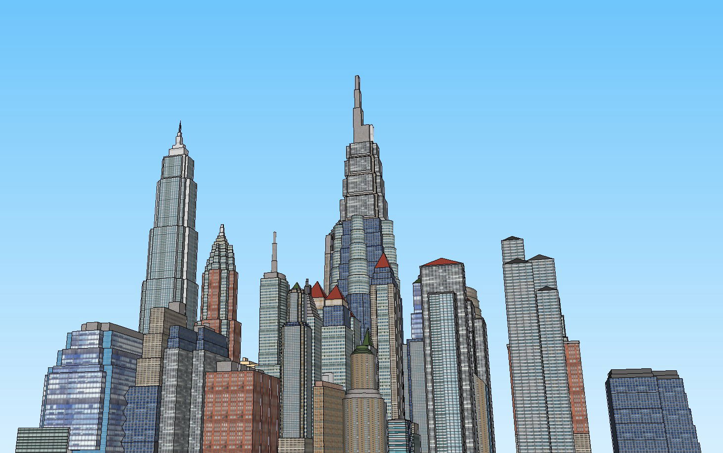 Cobalt city 3d town planning cad drawing details skp file