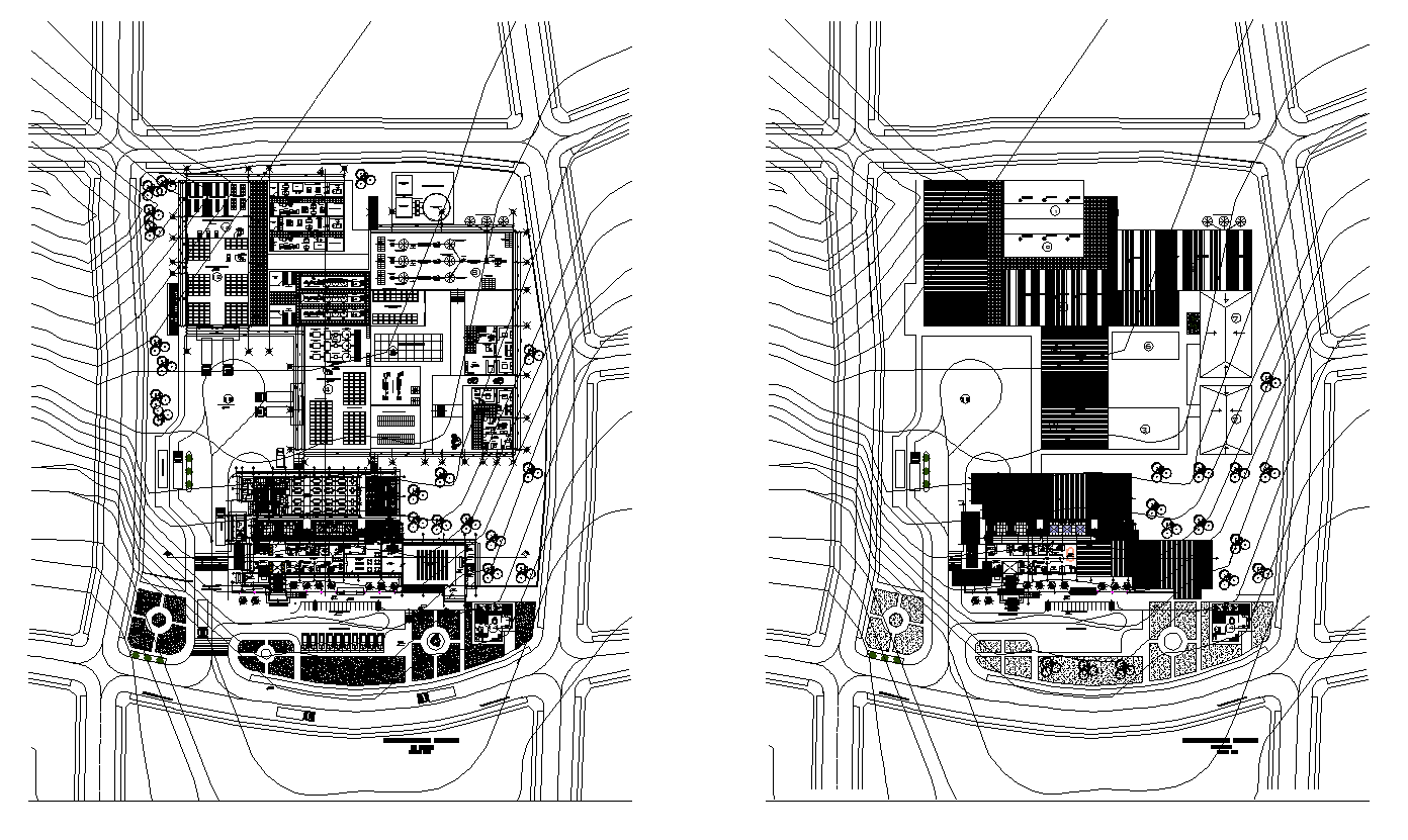 Coffee industrial factory detail plan dwg file