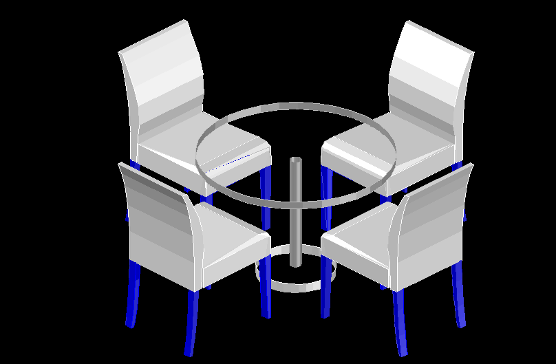 2D DWG Drawing of Coffee Table and Chair Design Set