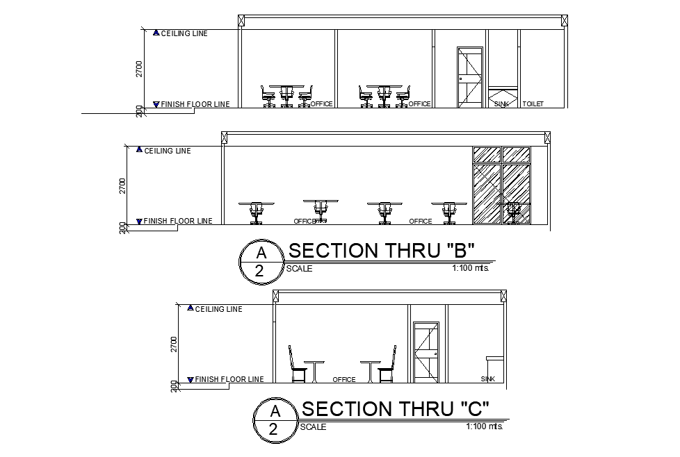 Coffee Bar Section CAD Drawing Download DWG File