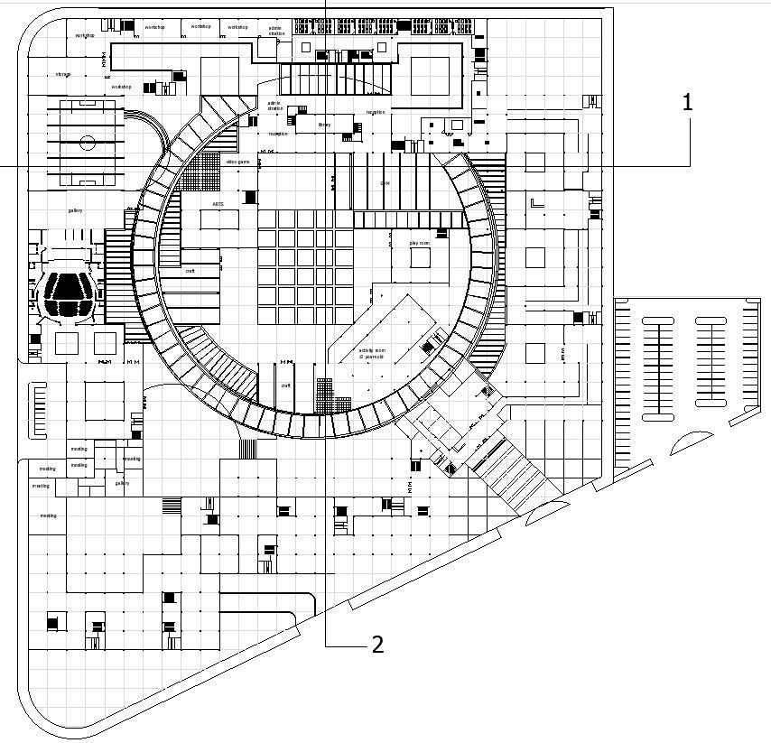 Collage or university plan details in AutoCAd, dwg file.