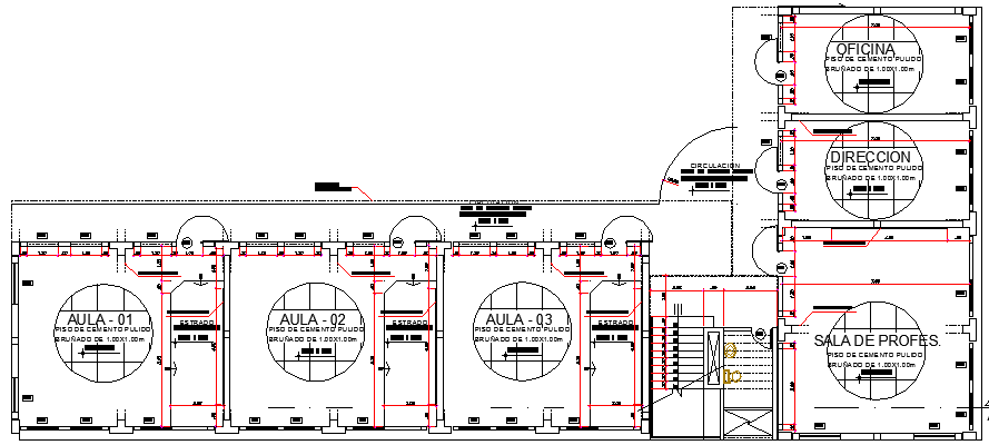 College Architecture Design and Structure Details dwg file