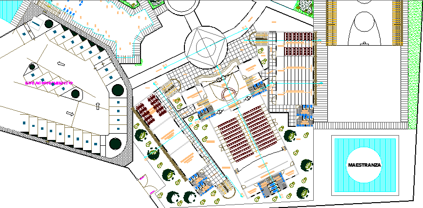 College Architecture Design and Structure Details dwg file