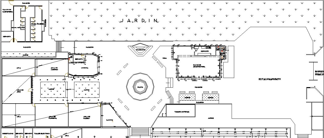 College Commercial plan detail dwg file