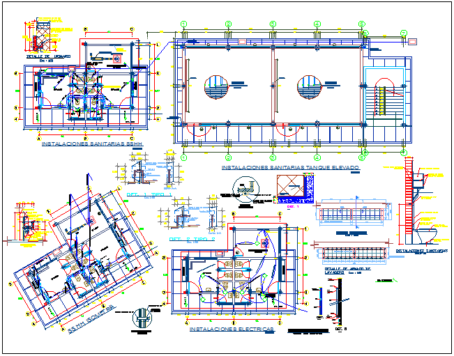 College building plan detail view and electric plan layout detail view dwg file