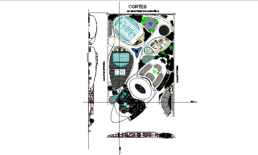 College main elevation and distribution plan cad drawing details dwg file