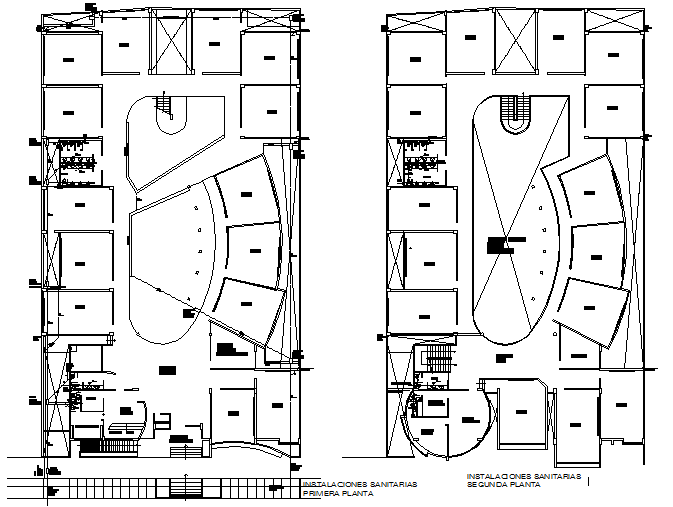 College university structure detail plan view dwg file