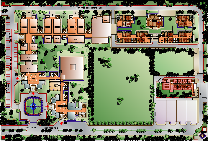 College university structure detail plan view dwg file