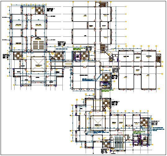 College university structure detail plan view dwg file