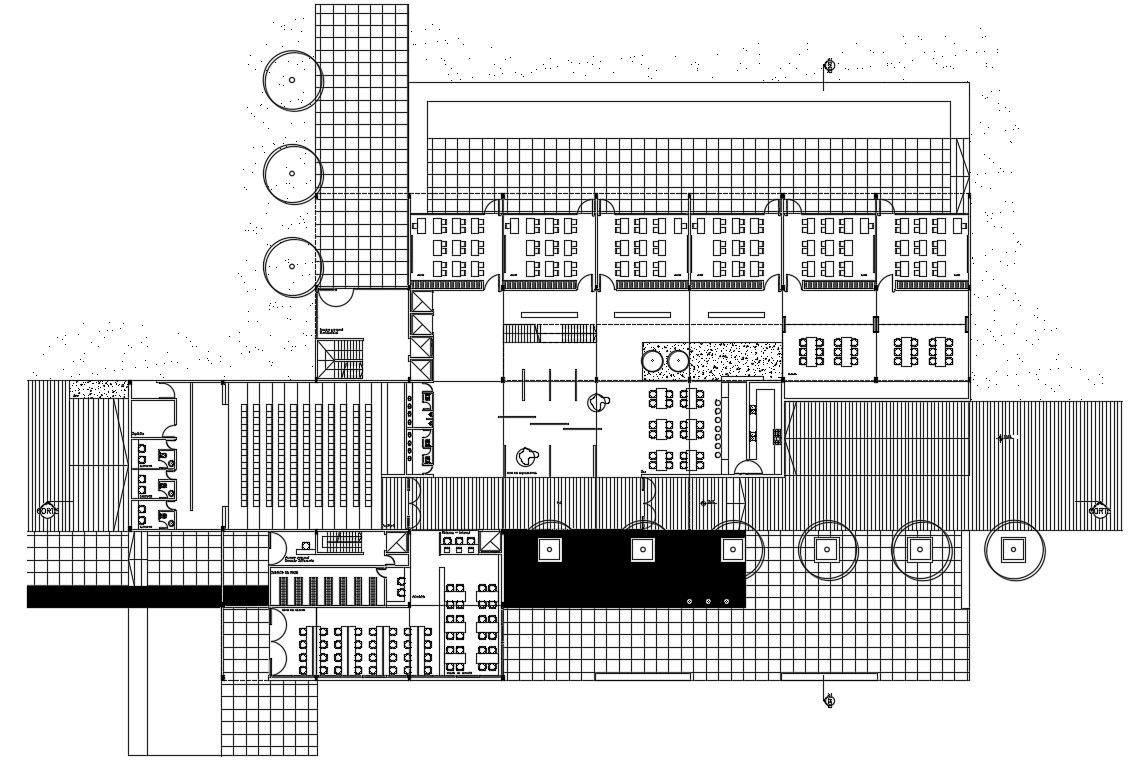 College Building Floor Plan AutoCAD Drawing Download DWG File