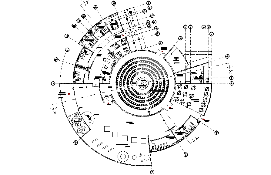 College admin office plan has been given in this Autocad drawing file. Download now.