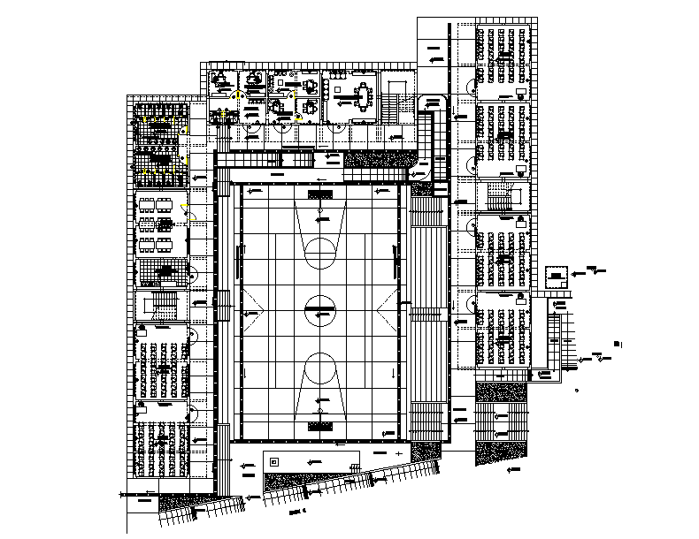 College architecture plan is given in this Autocad drawing file. Download the Autocad file.