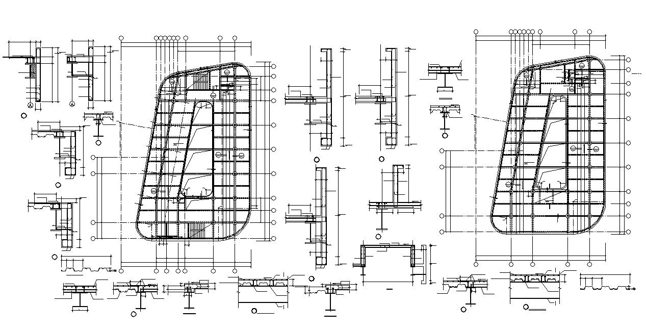 Column And Beam design Of Commercial Building AutoCAD File