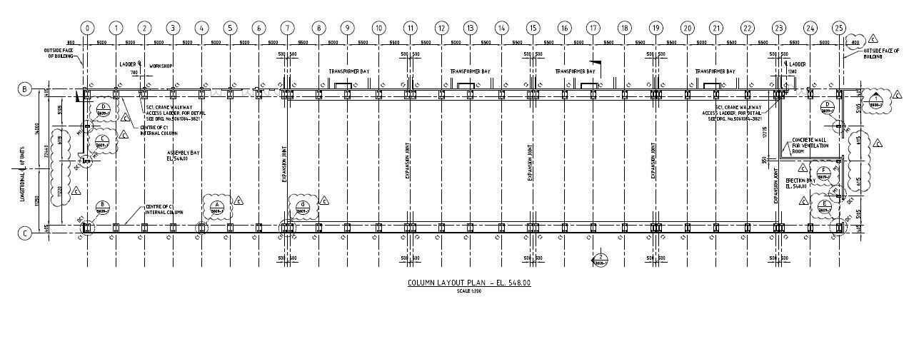 Column Center Line Plan PDF File Free Download