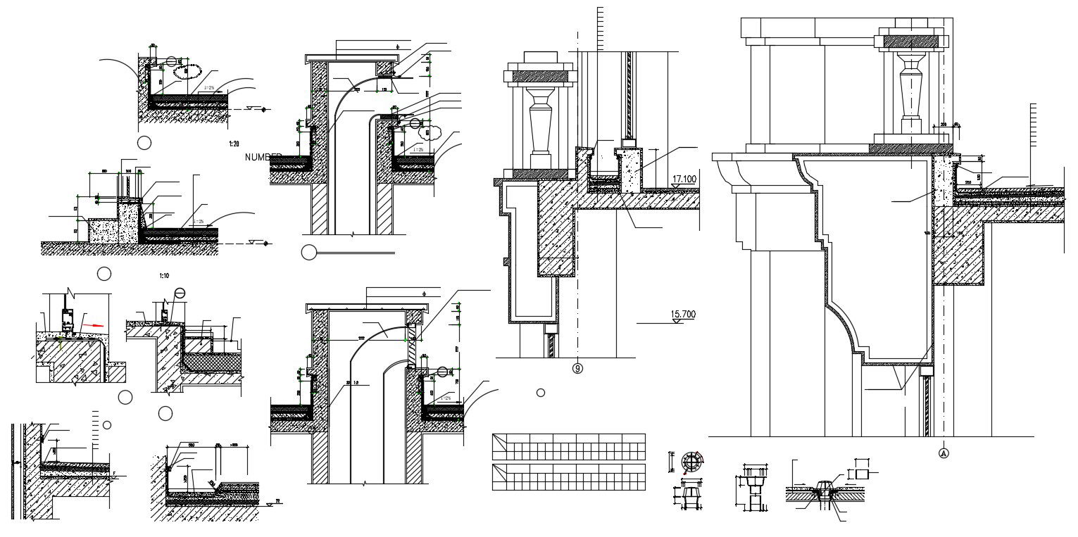 Column Cornice Design DWG File