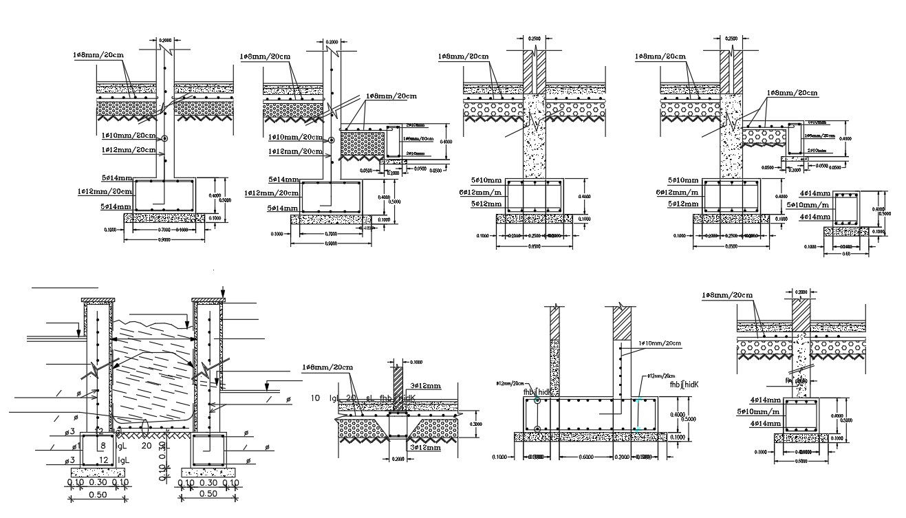 Column Foundation Design With Plinth Structural Drawing