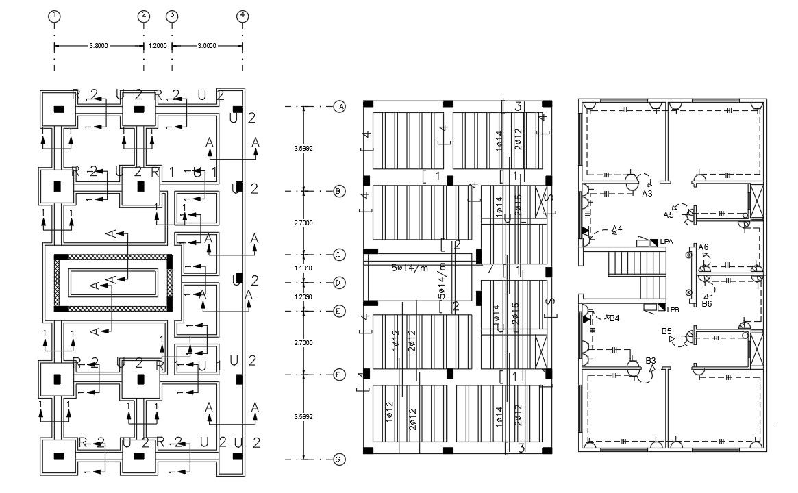 Column Foundation Design With Slab Reinforcement DWG File