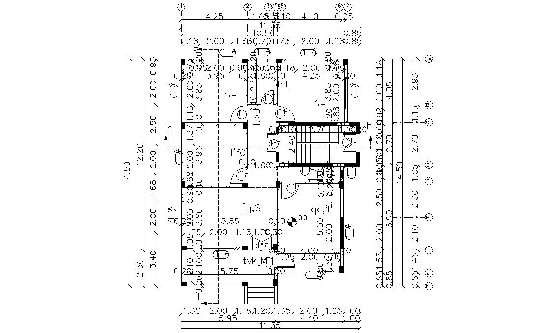 Column Layout Structural Plan 2d Drawing Download