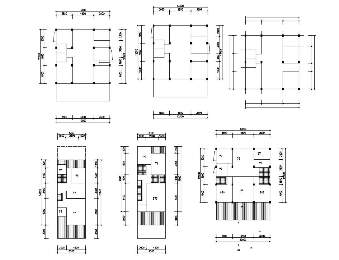 Column Plan Design AutoCAD Drawing