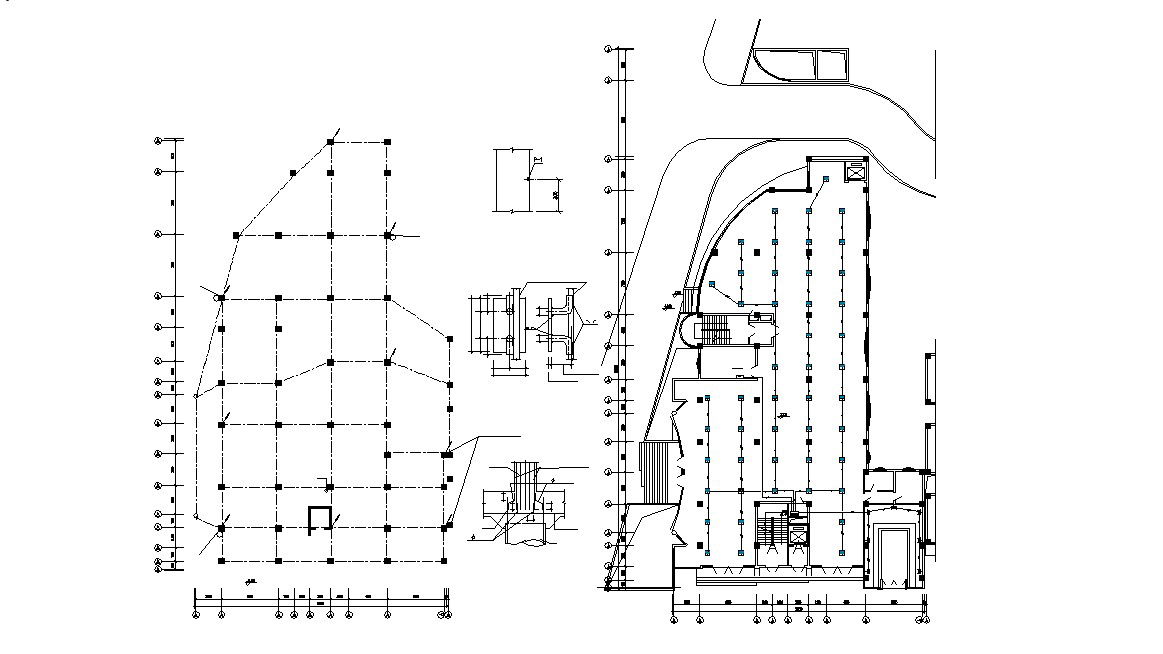 Column Plan Design CAD Drawing Download