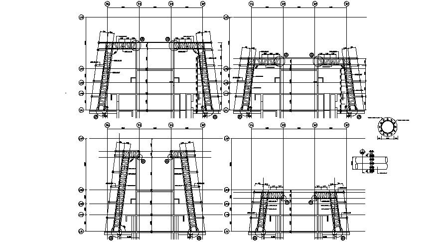 Column Truss Construction Detail CAD File 