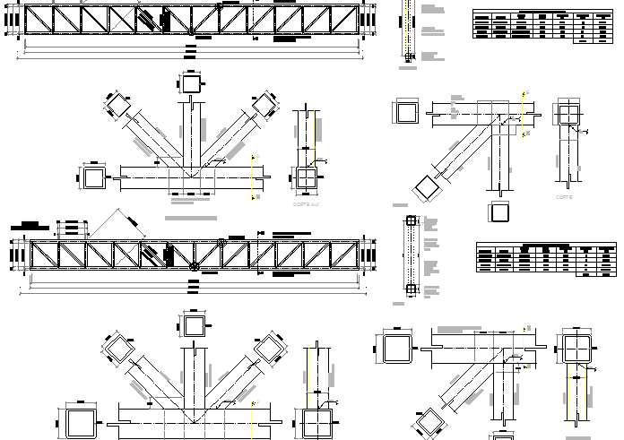 Column and beam construction details of armor details dwg file