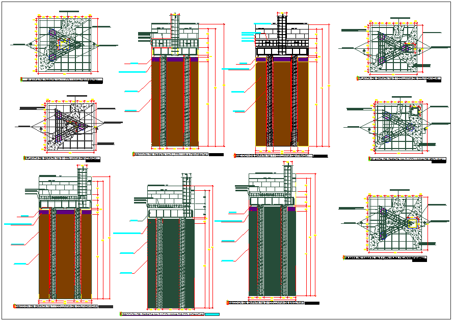 Column and foundation detail dwg file