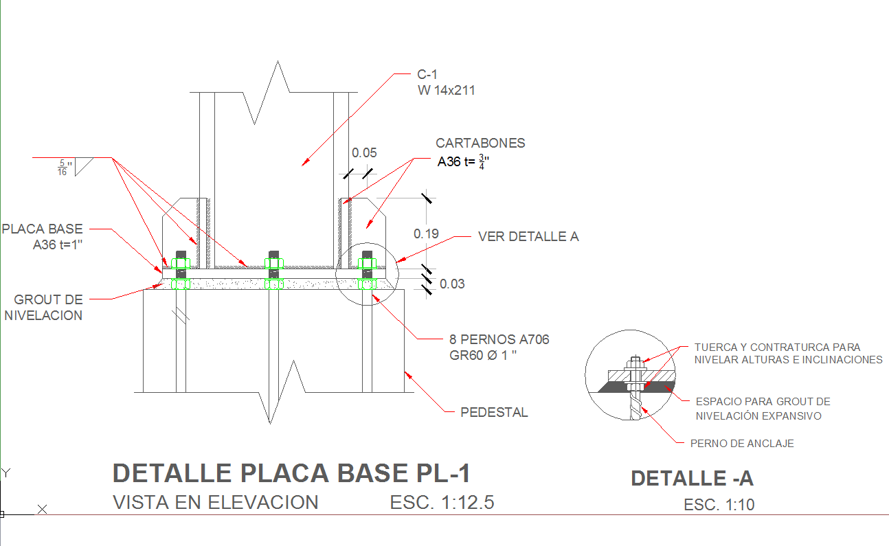 Steel structure details and column details dwg