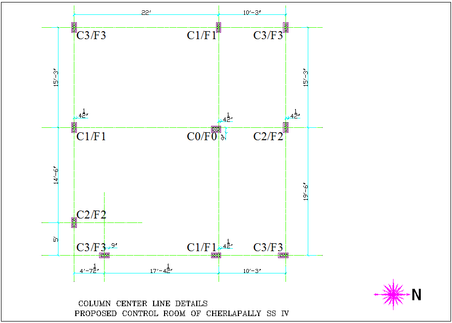 DWG Drawing Showing Office Column and Control Room