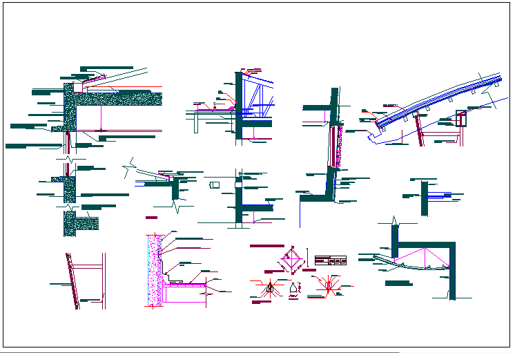 Column detail with structural view dwg file
