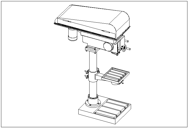 Column drill machine details dwg file