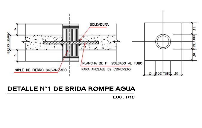 Column plan and section detail 