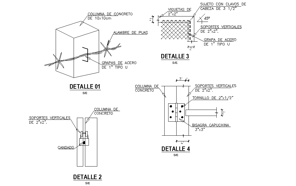 Column section and plan autocad file
