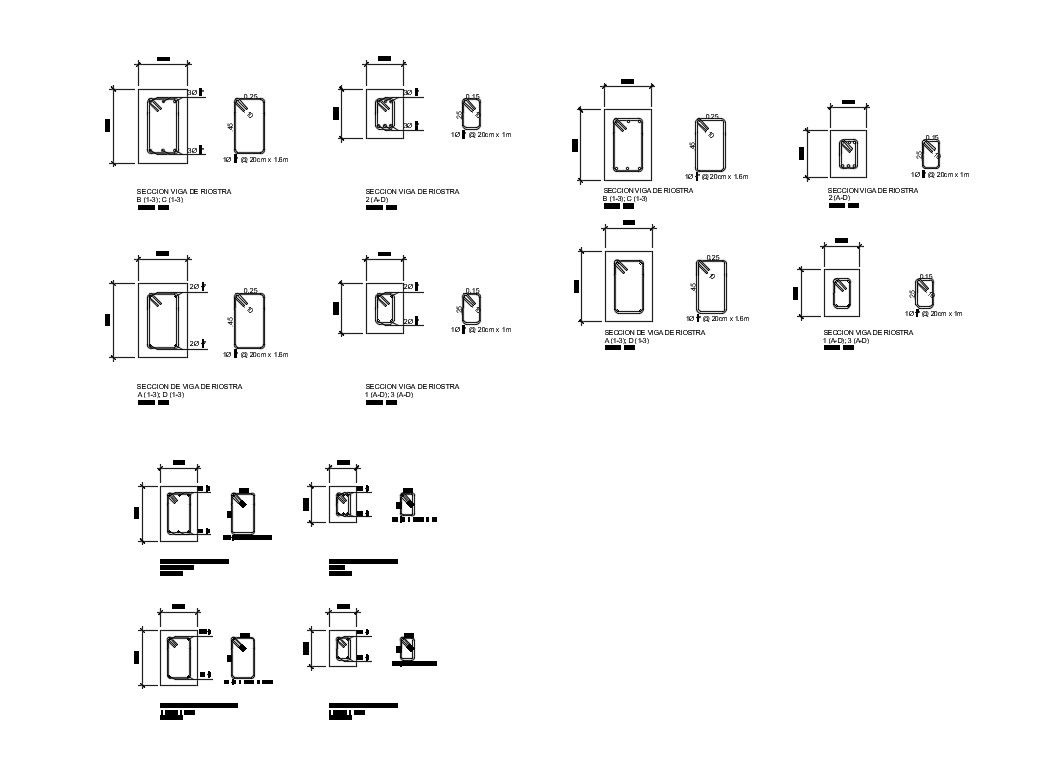 Column section and structure cad drawing details dwg file