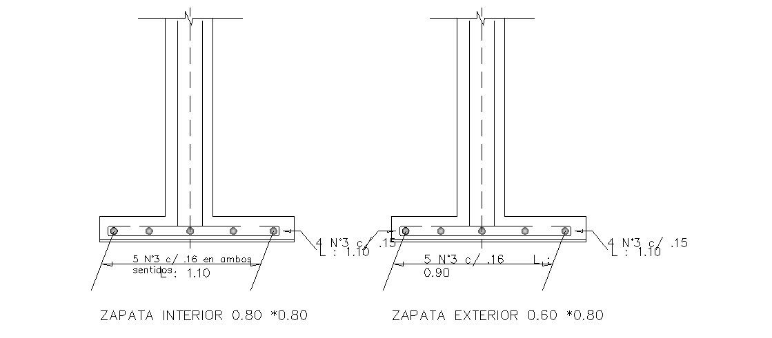 Column section cad drawing details dwg file