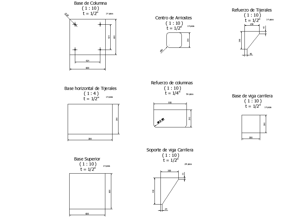 Column section detail dwg file