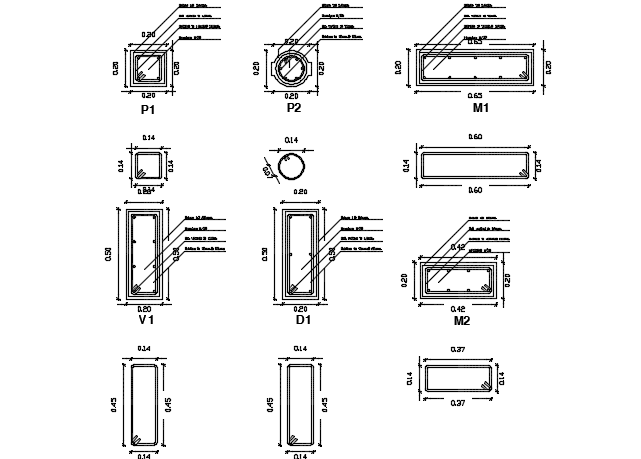 Column section detail dwg file