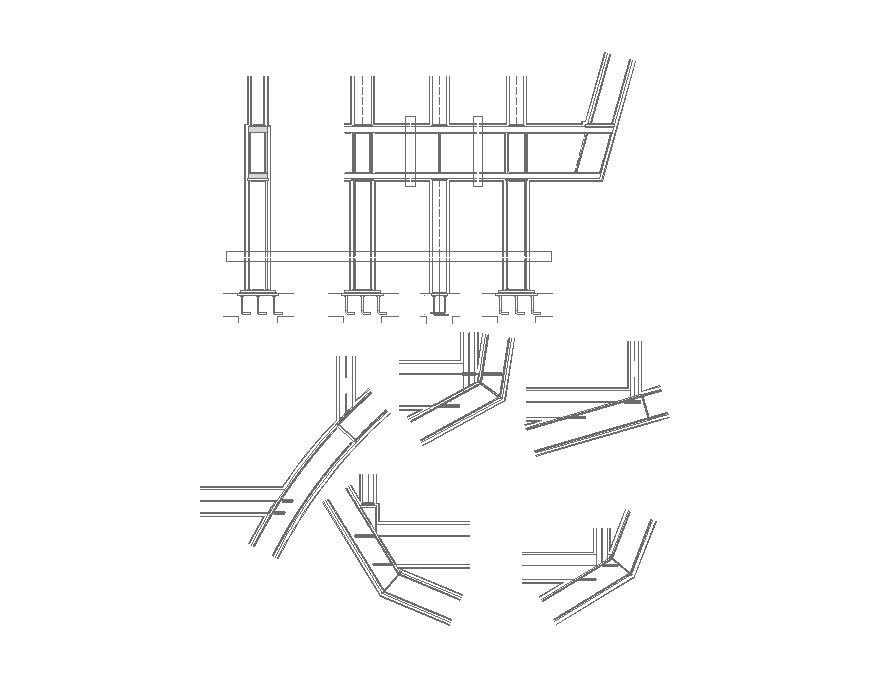 Column structure detail 2d view CAD construction block layout autocad file