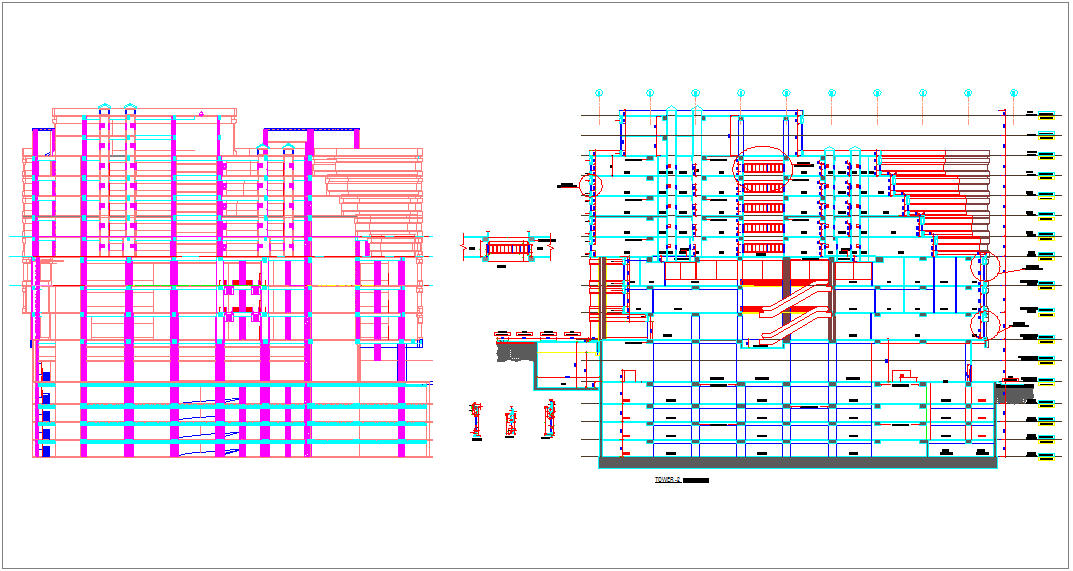 Column view detail of tower