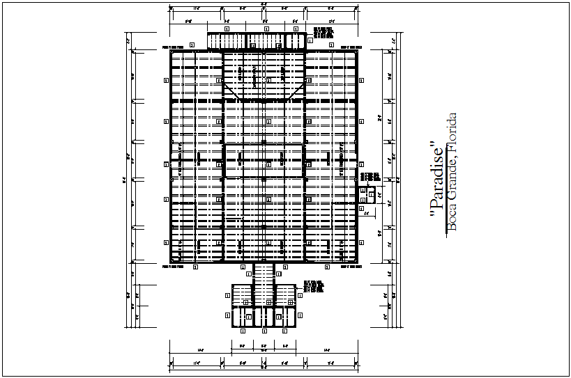 Column view for floor plan with structural detail dwg file